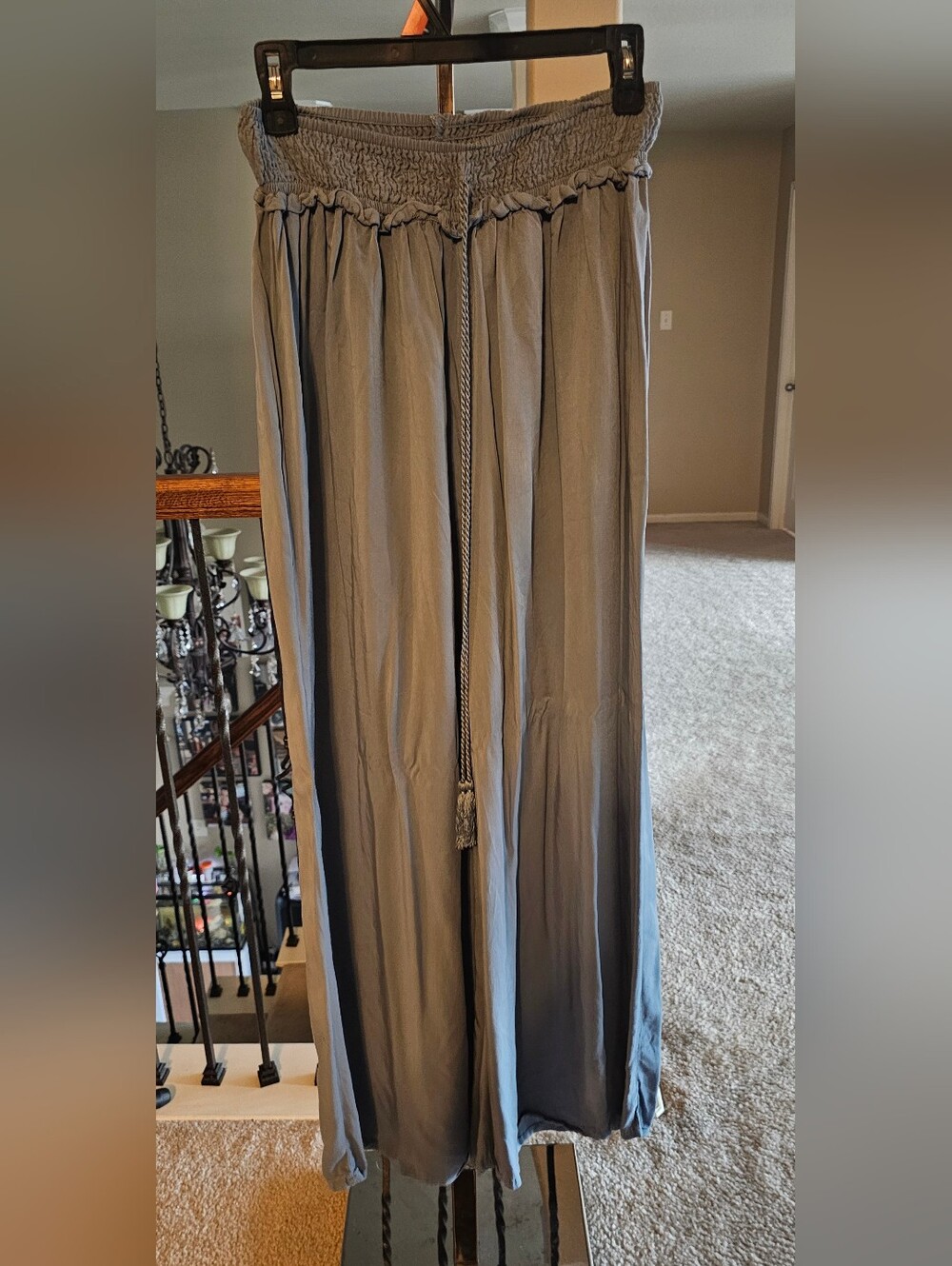Smocked Waist Wide-Leg Pants
